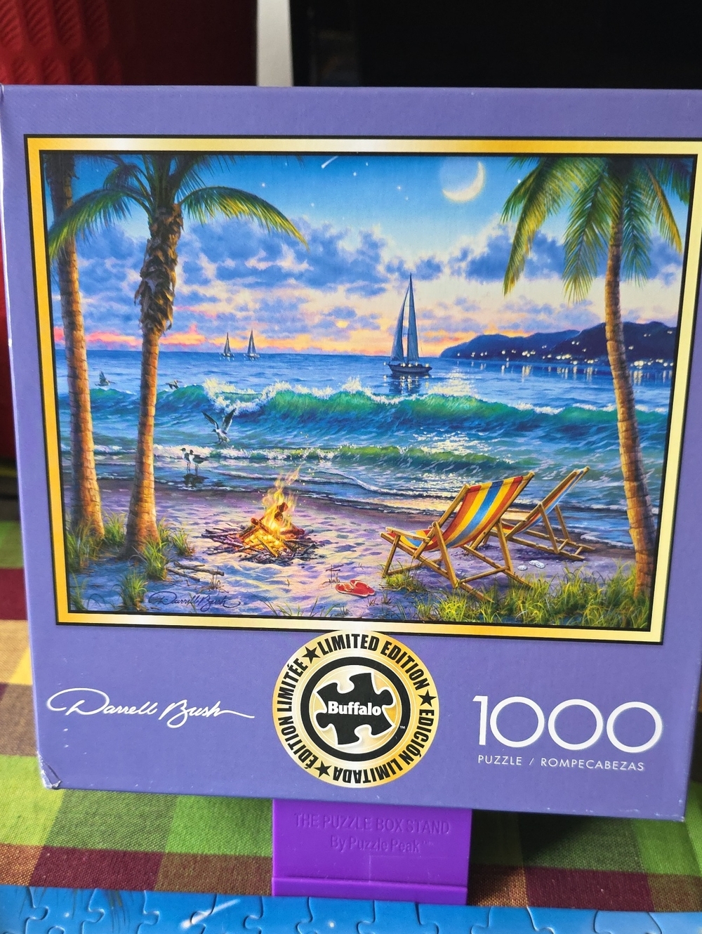 Buffalo David Bitton Purple Box Beach Sunset Puzzle